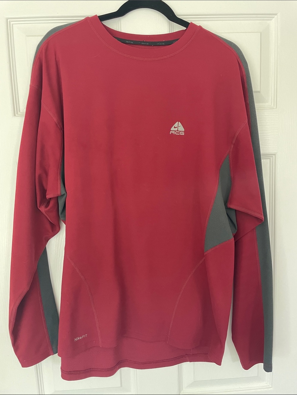 Nike Red and Gray ACG Crewneck Performance Pullover